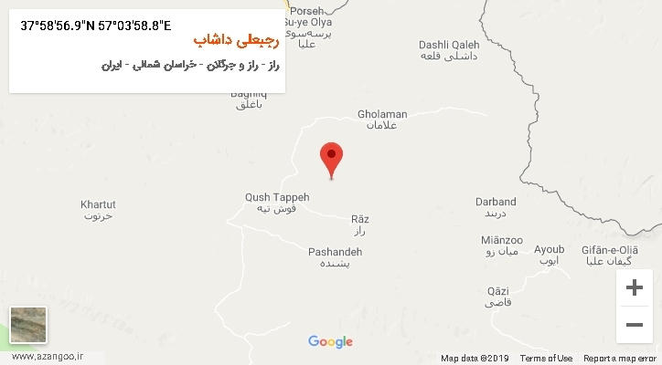 روستای رجبعلی داشاب بر روی نقشه