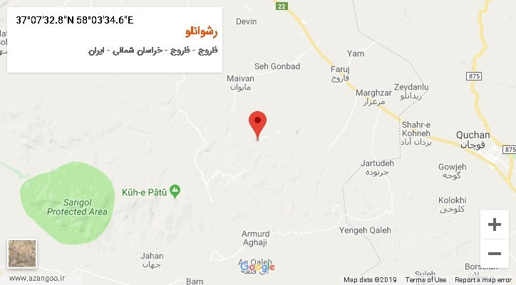 روستای رشوانلو بر روی نقشه