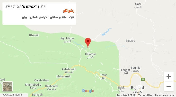روستای رشوانلو بر روی نقشه