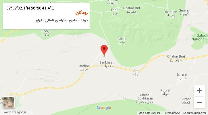 روستای رودکان بر روی نقشه