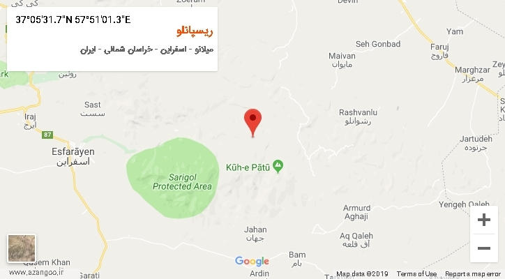 روستای ریسپانلو بر روی نقشه