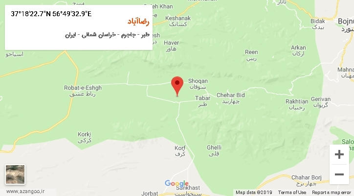 روستای رضاآباد بر روی نقشه
