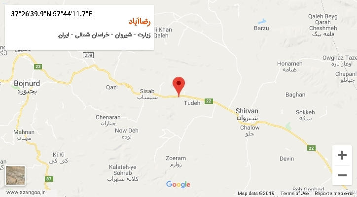 روستای رضاآباد بر روی نقشه