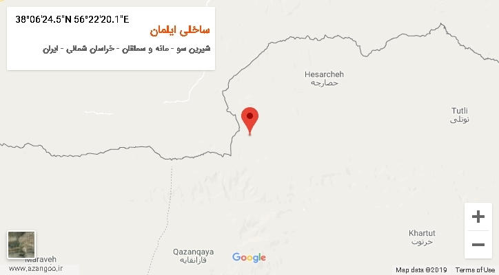 روستای ساخلی ایلمان بر روی نقشه