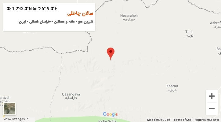 روستای سالان چاخلی بر روی نقشه