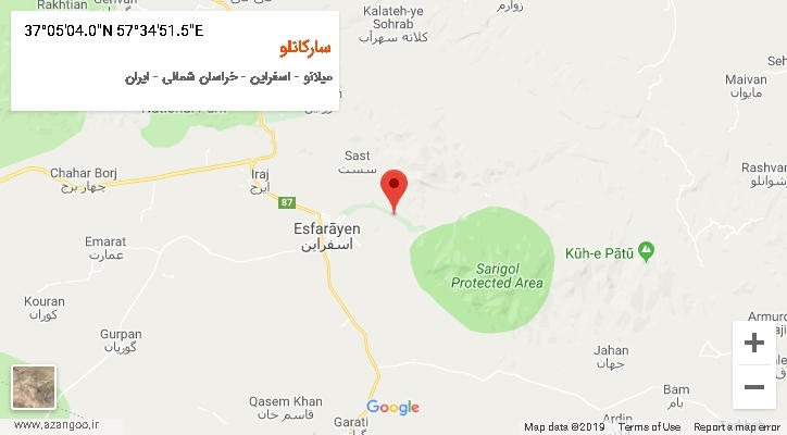 روستای سارکانلو بر روی نقشه