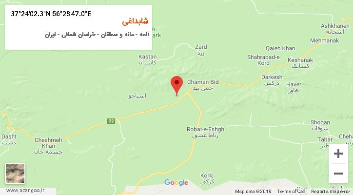 روستای شابداغی بر روی نقشه