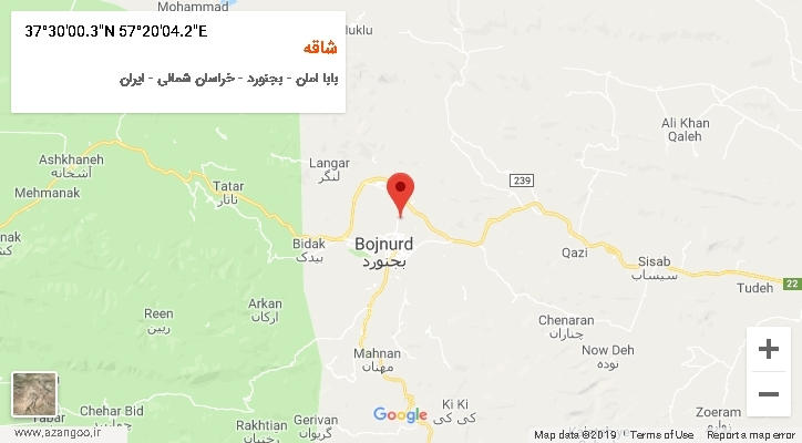 روستای شاقه بر روی نقشه
