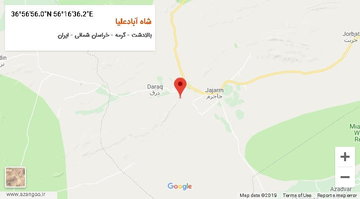 روستای شاه آبادعلیا بر روی نقشه