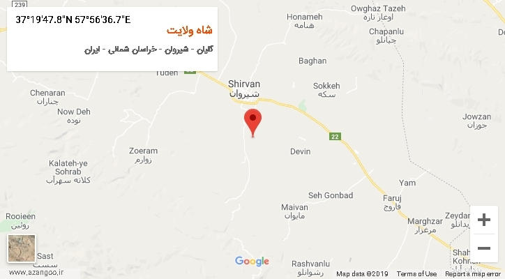روستای شاه ولایت بر روی نقشه