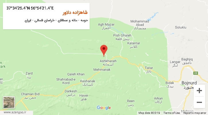 روستای شاهزاده دلاور بر روی نقشه