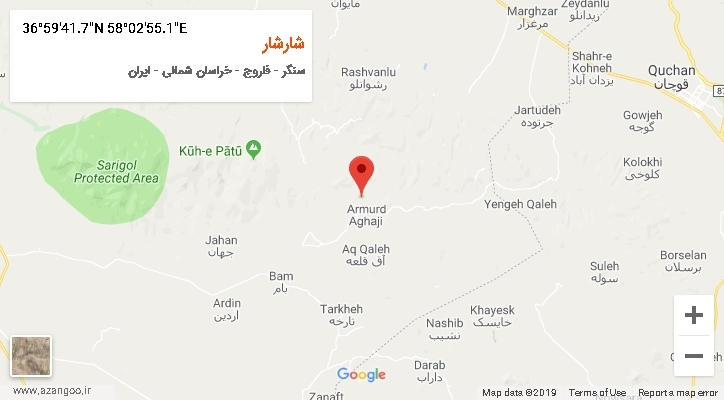 روستای شارشار بر روی نقشه