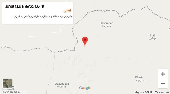 روستای شبلی بر روی نقشه