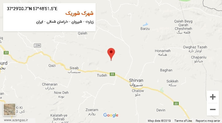 روستای شهرک شوریک بر روی نقشه