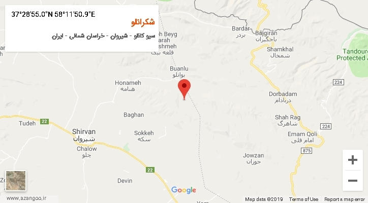 روستای شکرانلو بر روی نقشه