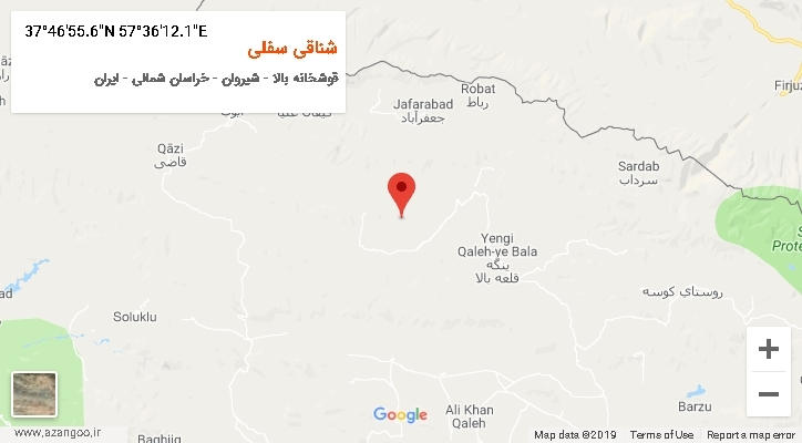 روستای شناقی سفلی بر روی نقشه