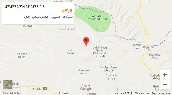 روستای شرکانلو بر روی نقشه