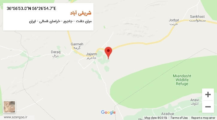 روستای شریفی آباد بر روی نقشه