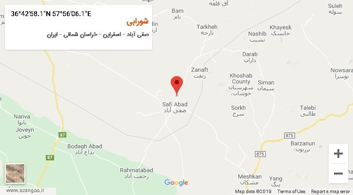 روستای شورابی بر روی نقشه