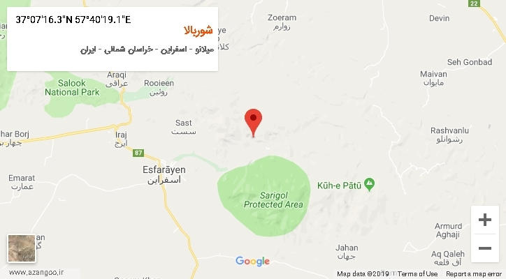 روستای شوربالا بر روی نقشه