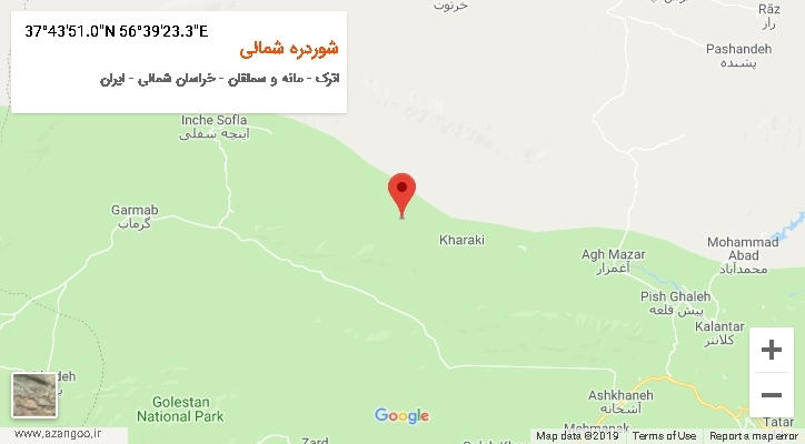 روستای شوردره شمالی بر روی نقشه