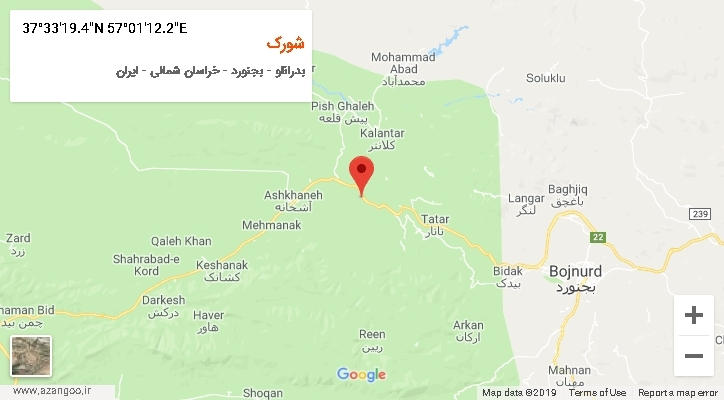 روستای شورک بر روی نقشه