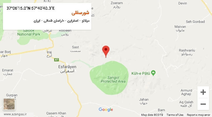 روستای شورسفلی بر روی نقشه