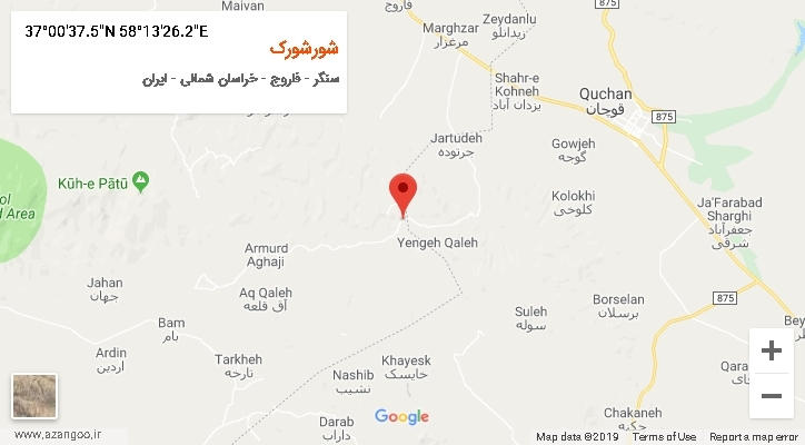 روستای شورشورک بر روی نقشه