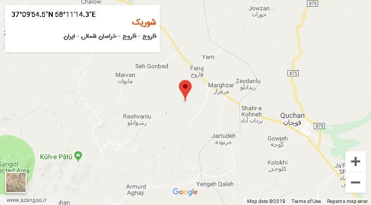 روستای شوریک بر روی نقشه