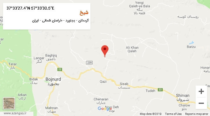 روستای شیخ بر روی نقشه
