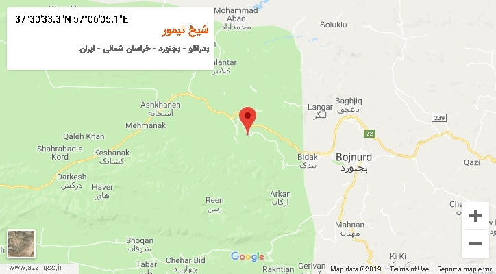 روستای شیخ تیمور بر روی نقشه