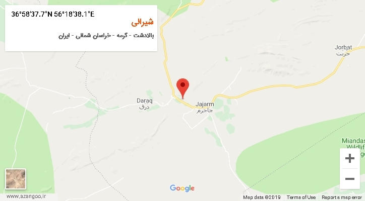 روستای شیرالی بر روی نقشه