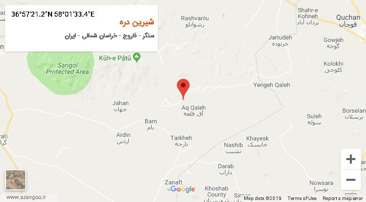 روستای شیرین دره بر روی نقشه