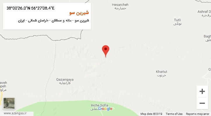 روستای شیرین سو بر روی نقشه