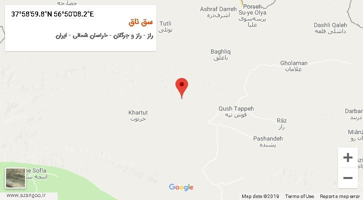 روستای سق ناق بر روی نقشه