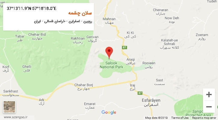 روستای سلان چشمه بر روی نقشه