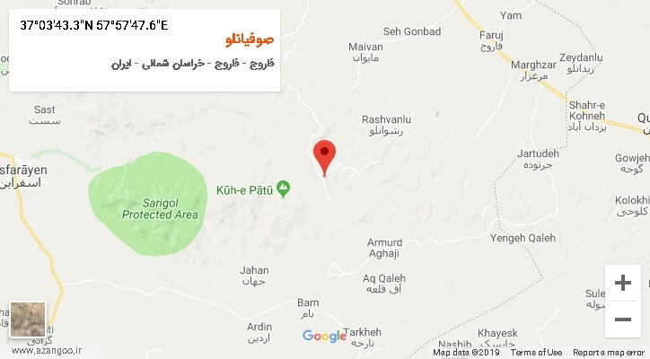 روستای صوفیانلو بر روی نقشه