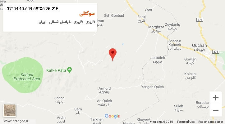 روستای سوگتلی بر روی نقشه