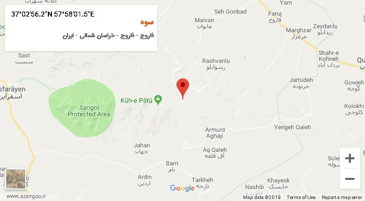 روستای سوه بر روی نقشه