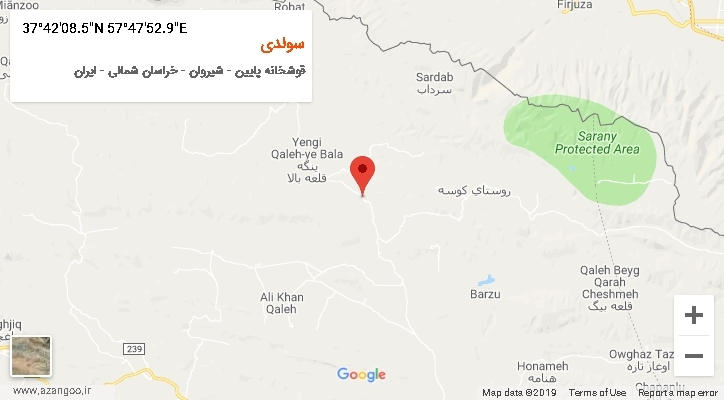روستای سولدی بر روی نقشه