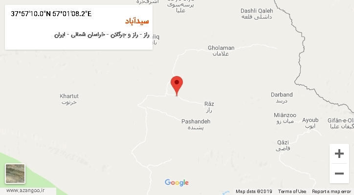 روستای سیدآباد بر روی نقشه