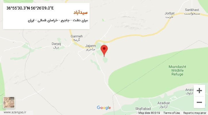 روستای سیدآباد بر روی نقشه