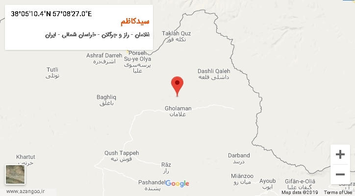 روستای سیدکاظم بر روی نقشه
