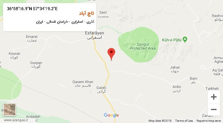 روستای تاج آباد بر روی نقشه