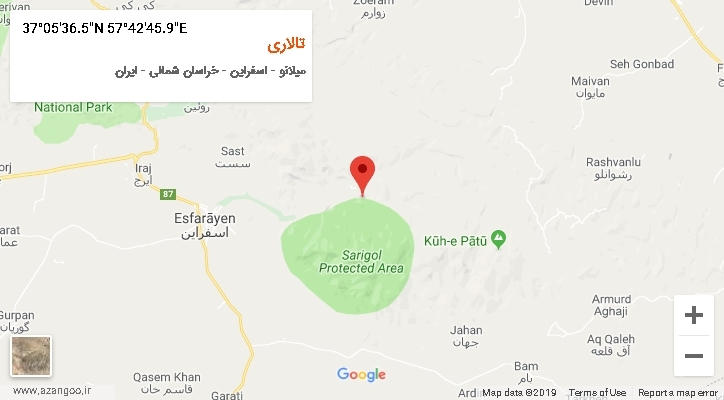روستای تالاری بر روی نقشه