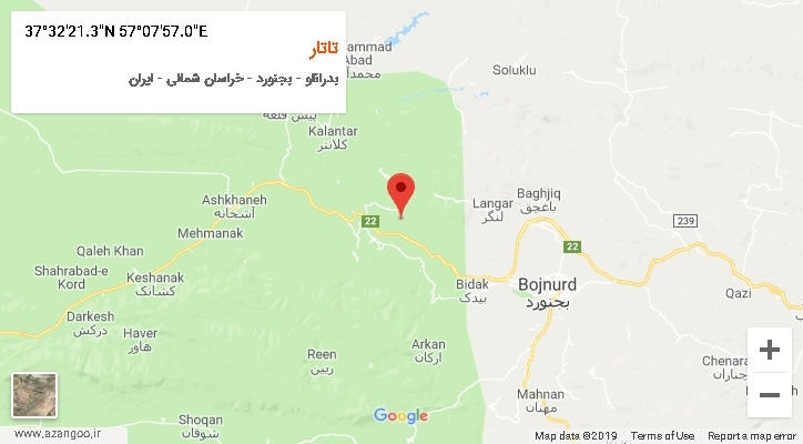 روستای تاتار بر روی نقشه