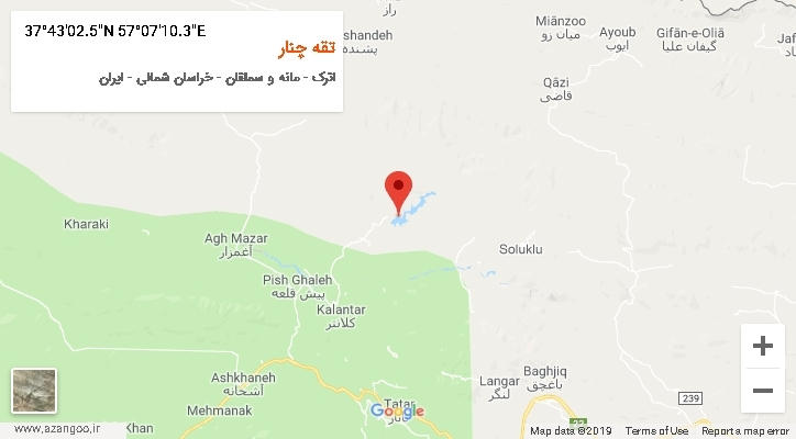 روستای تقه چنار بر روی نقشه