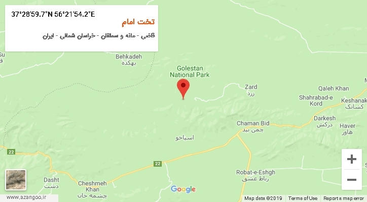 روستای تخت امام بر روی نقشه