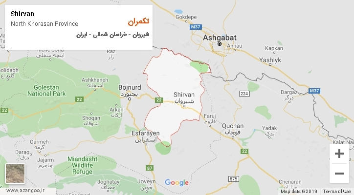 دهستان تکمران بر روی نقشه