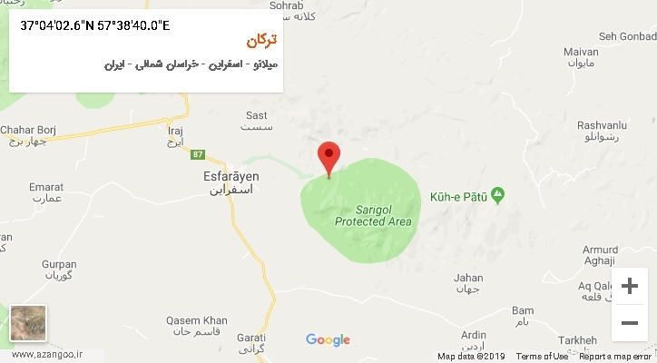 روستای ترکان بر روی نقشه